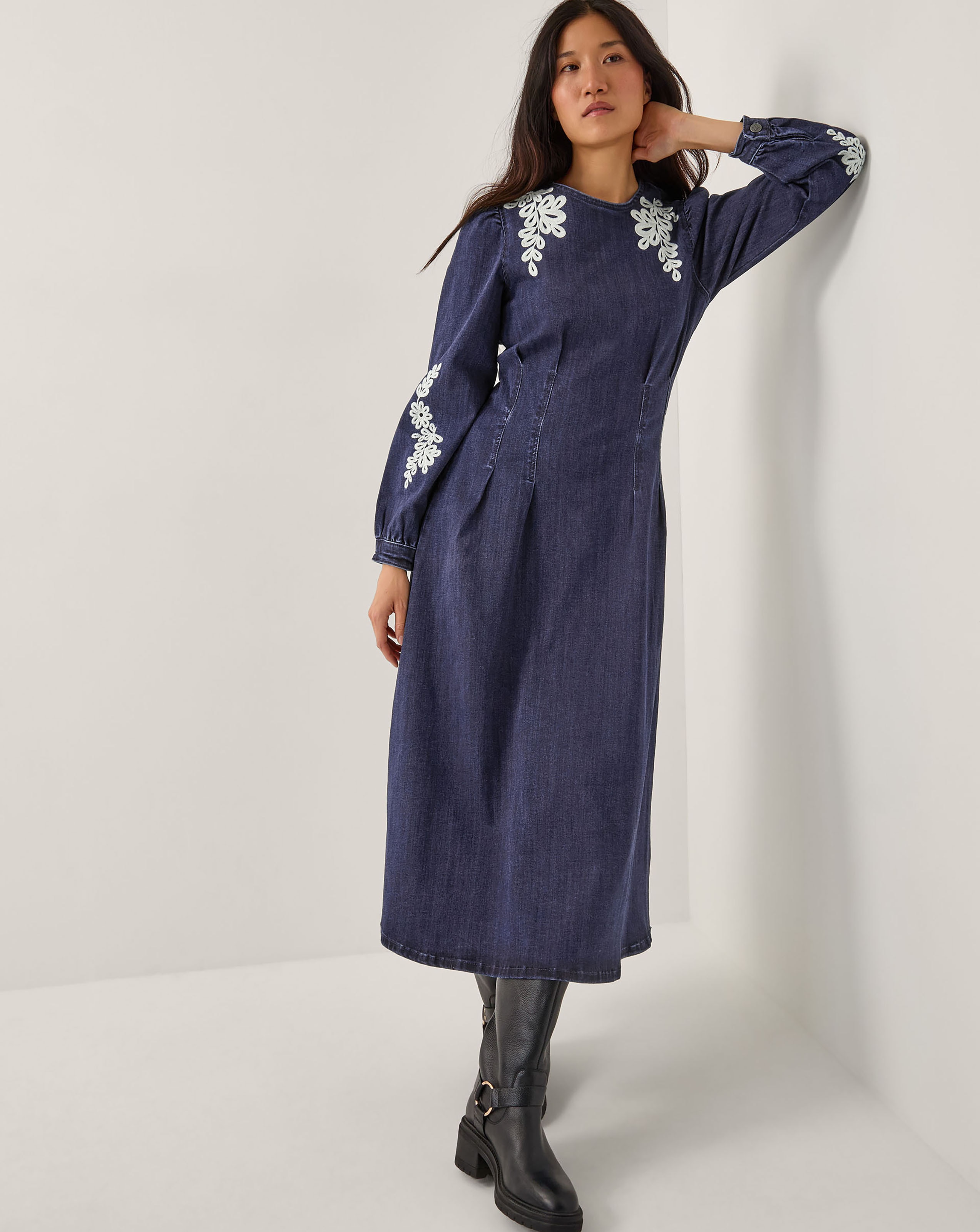 Monsoon Eileen Denim Midi Dress
