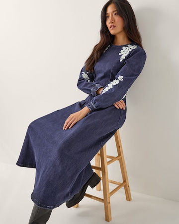 Monsoon Eileen Denim Midi Dress