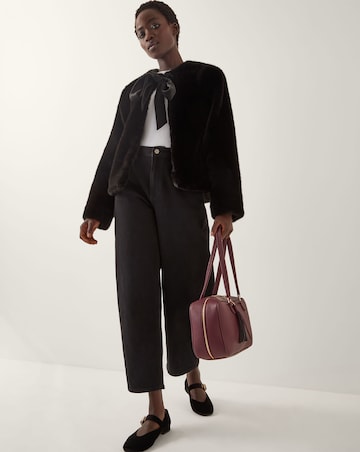 Monsoon Farah Bow Faux Fur Jacket