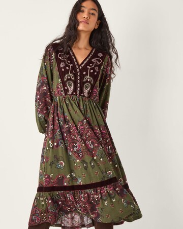 Monsoon Jemima Paisley Jersey Midi Dress