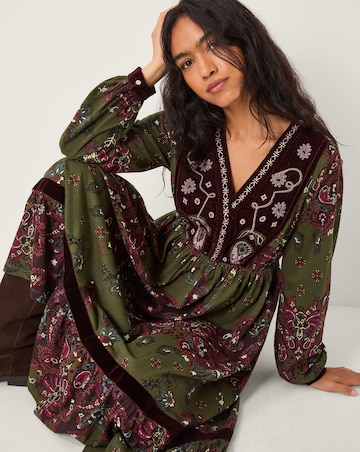 Monsoon Jemima Paisley Jersey Midi Dress