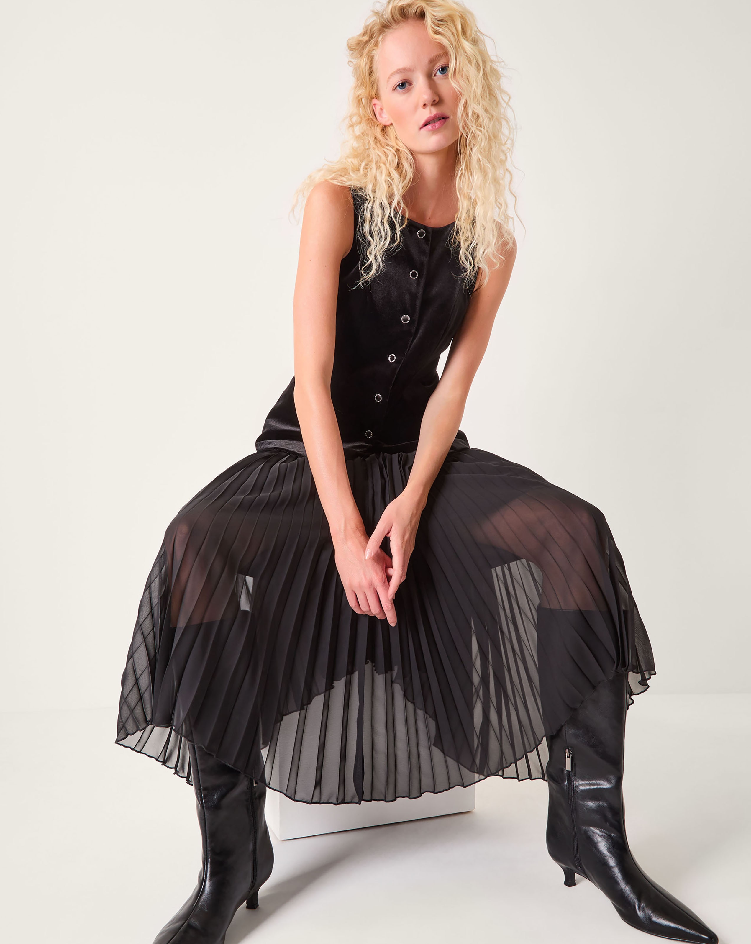 Monsoon Vanessa Velvet Midi Dress