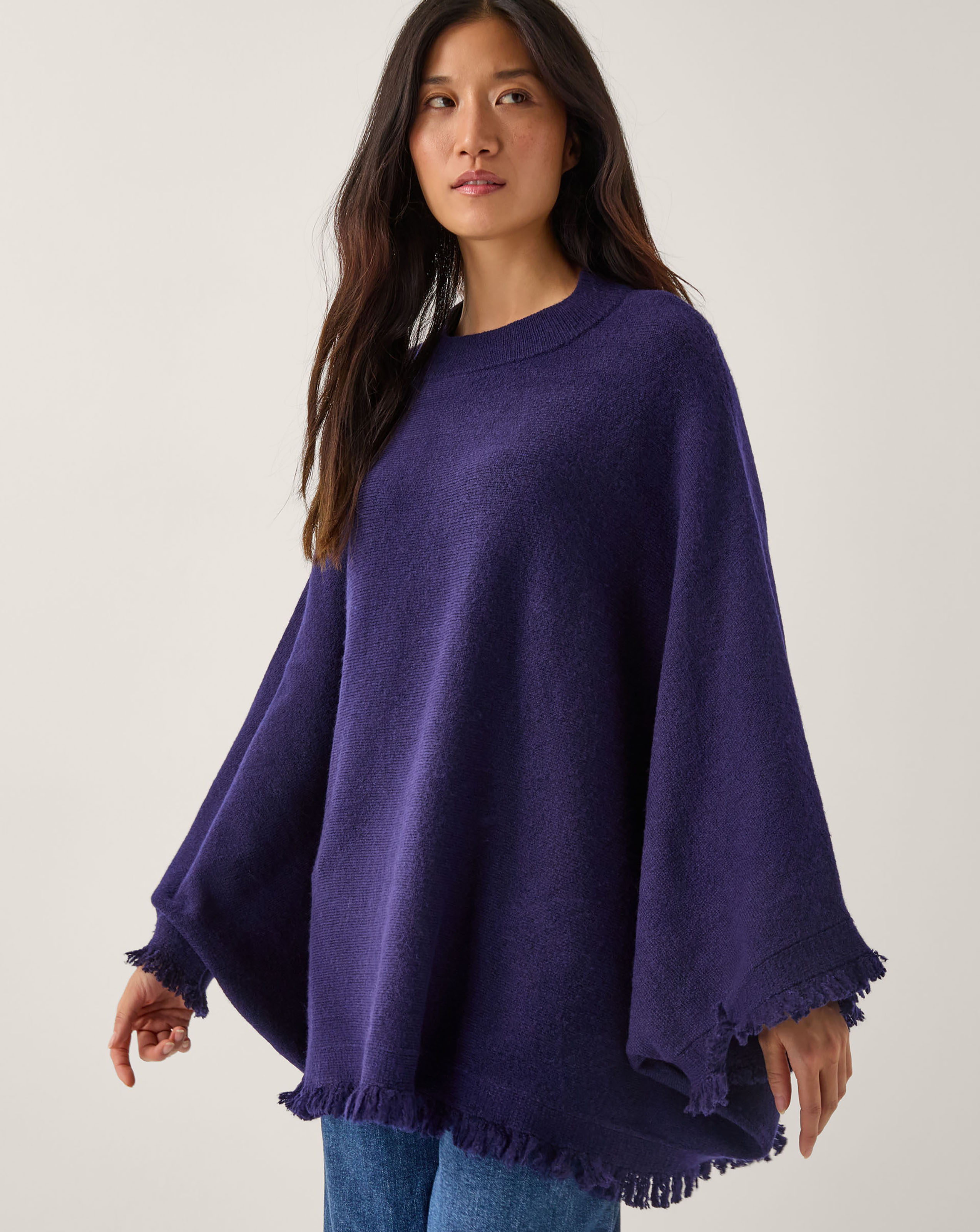 Monsoon Fay Fringe Trim Poncho
