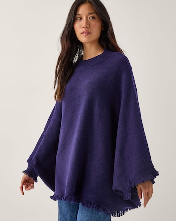 Monsoon Fay Fringe Trim Poncho