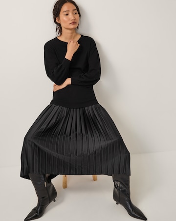 Monsoon Fia Jumper Pleated Midi Dress