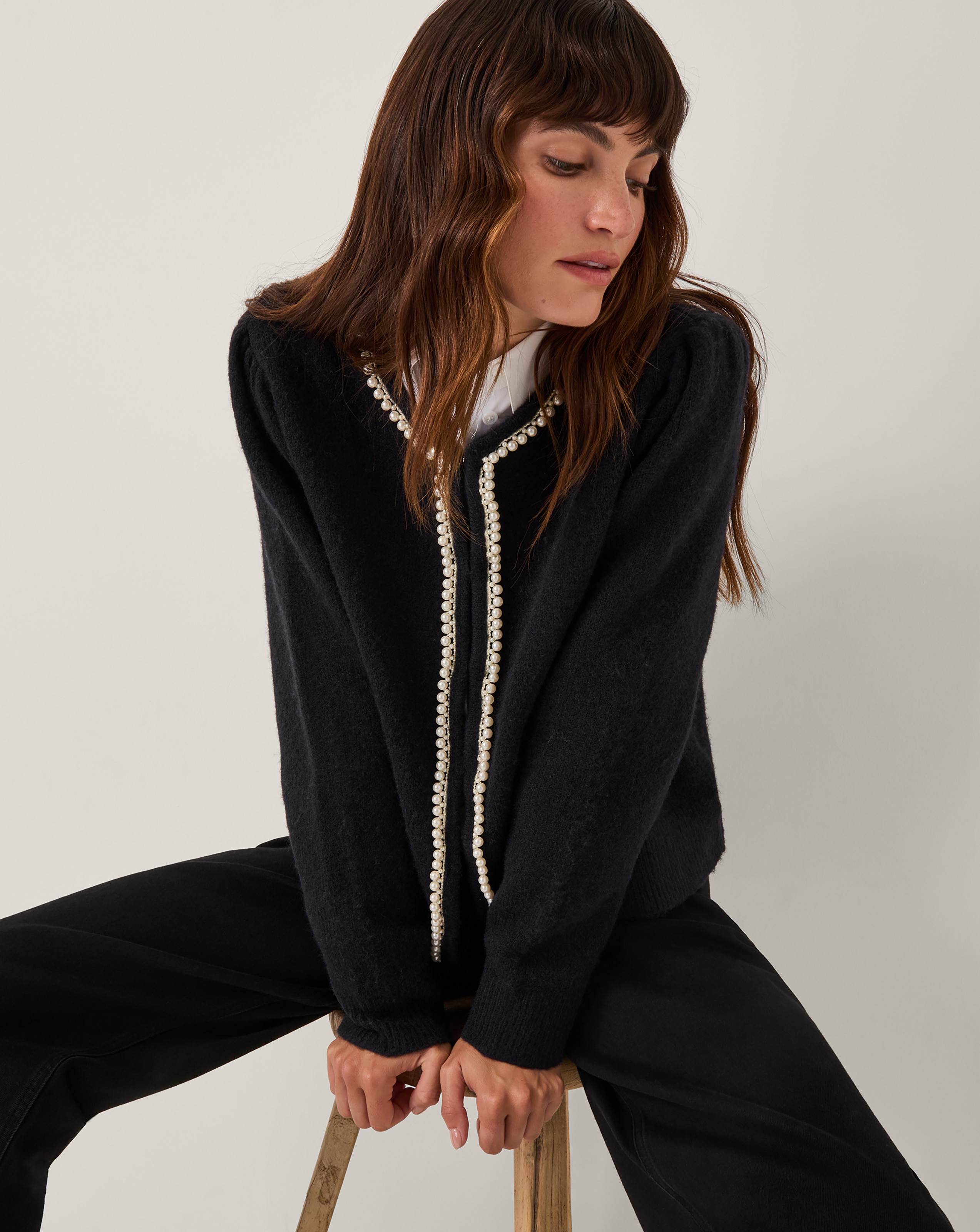 Monsoon Pia Pearl Embellished Cardigan