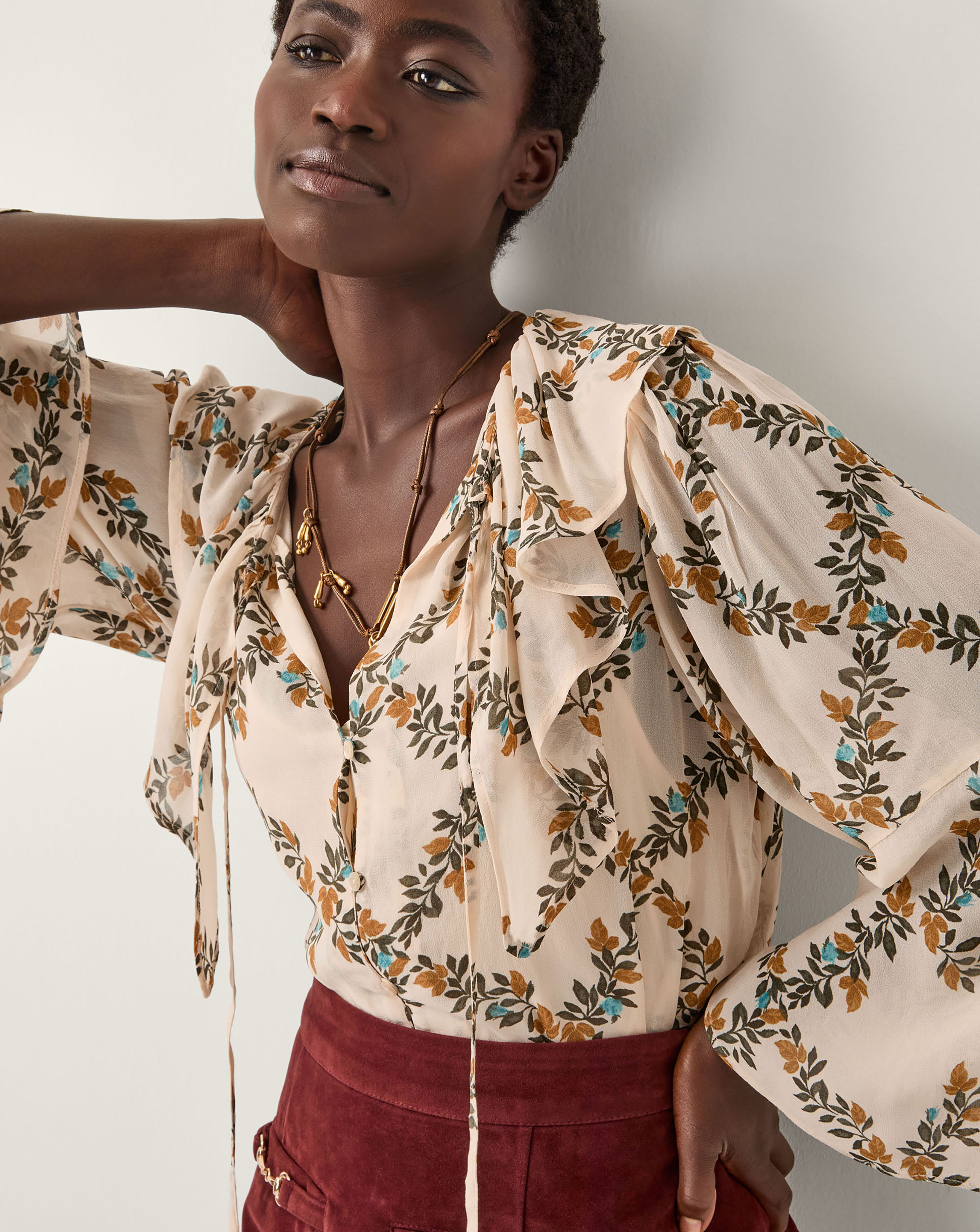 Monsoon Cheryl Diamond Floral Blouse