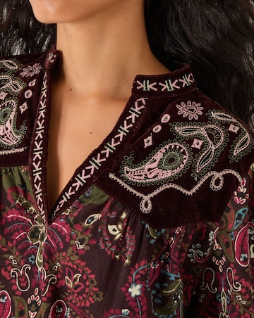 Monsoon Jemima Paisley Print Jersey Top