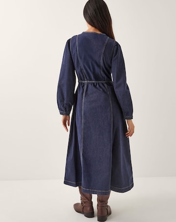 Monsoon Vivian Button Denim Midi Dress