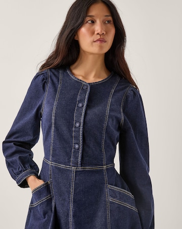 Monsoon Vivian Button Denim Midi Dress