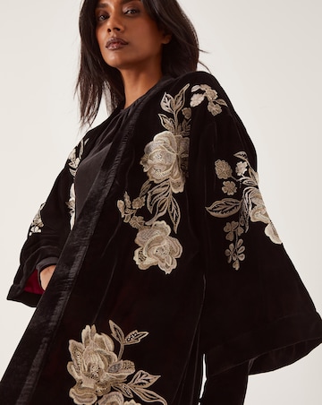 Monsoon Fia Floral Velvet Kimono