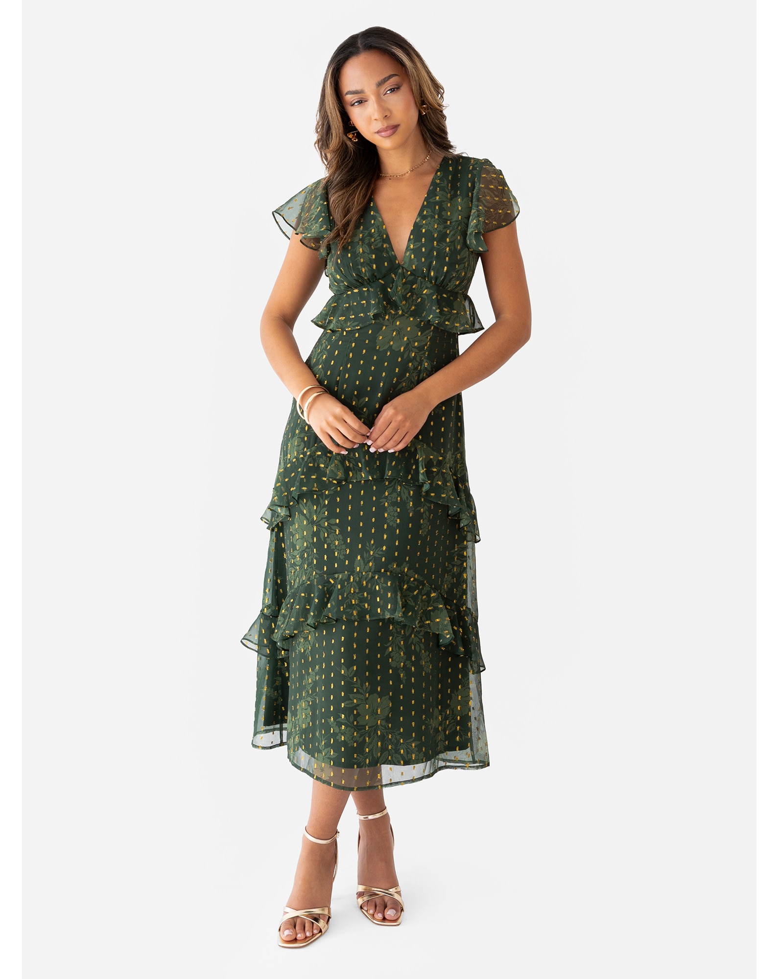 Anaya Metallic thread Dress