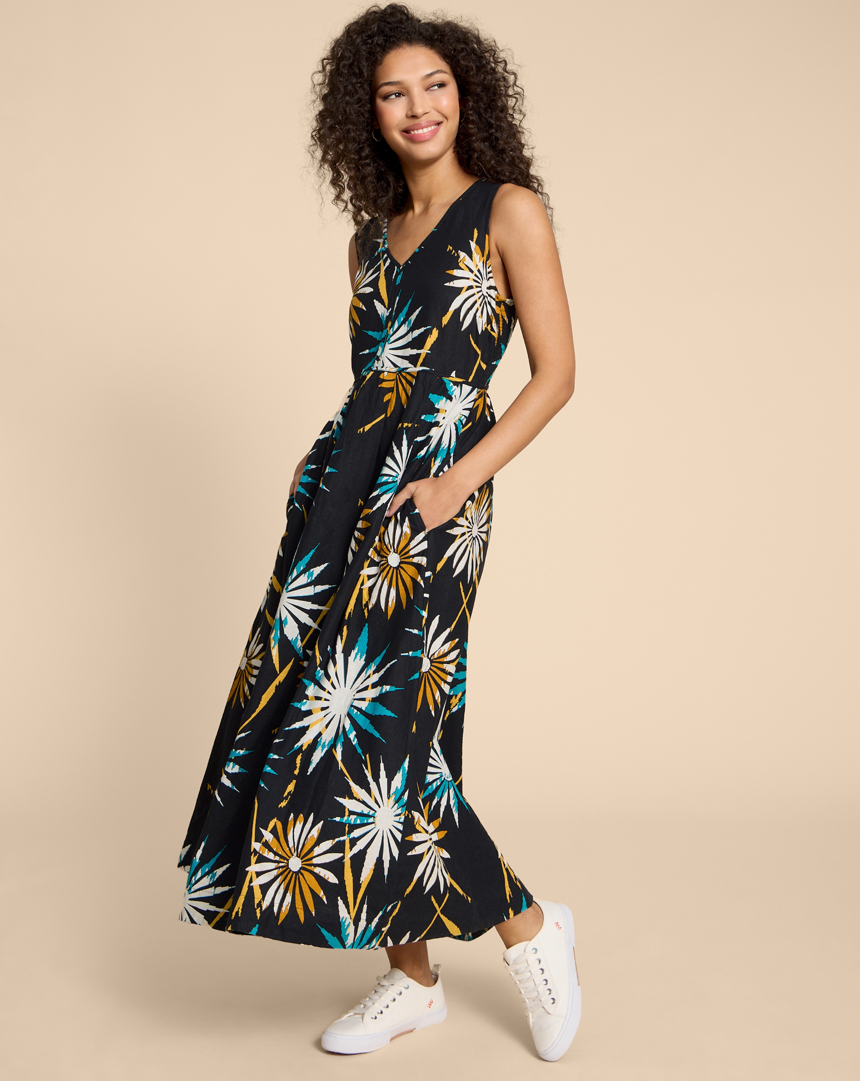 White Stuff Gigi Linen Maxi Dress