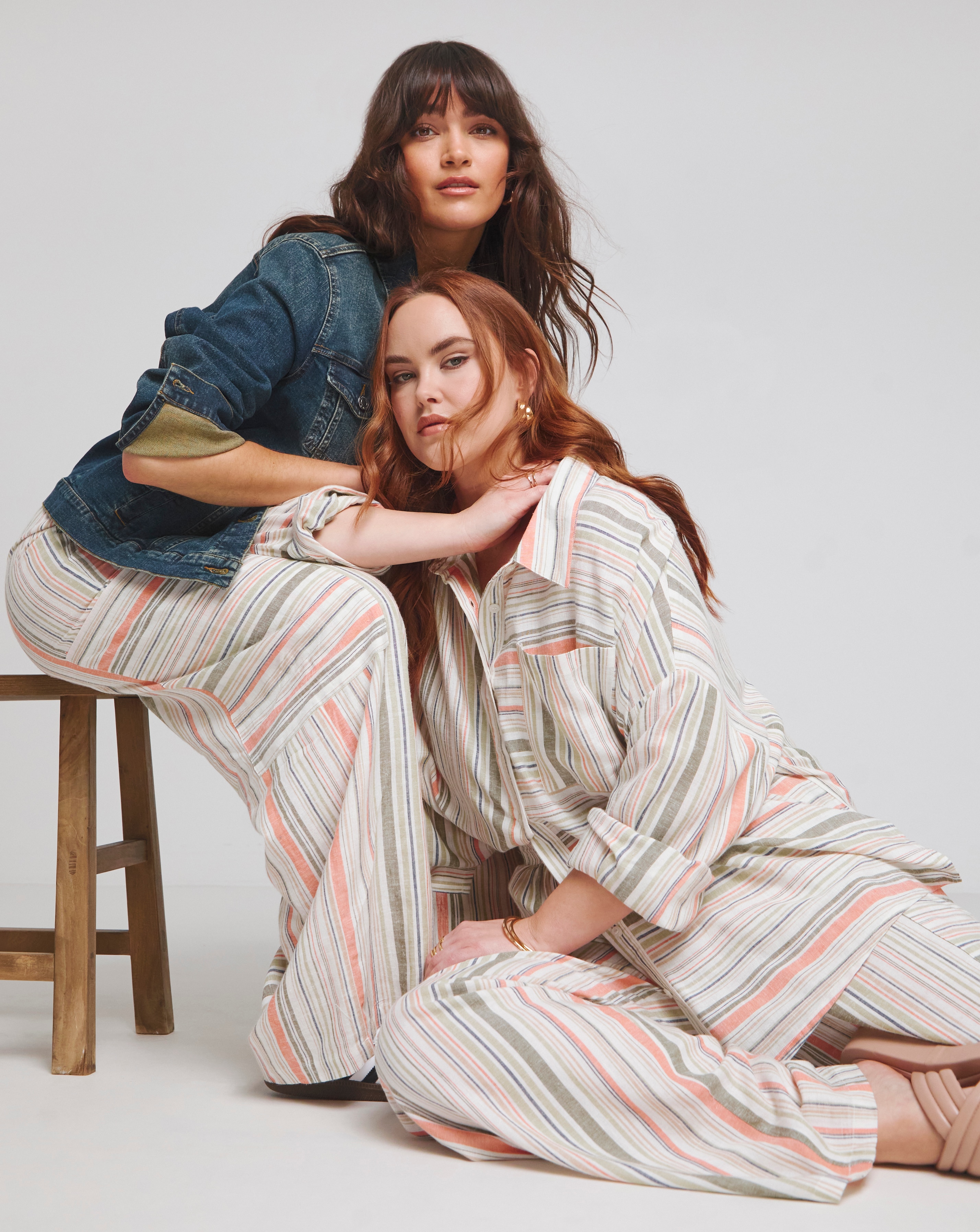 Native Youth Stripe Wide Leg Trousers