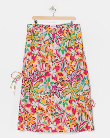 Native Youth Botanical Elasticated Waist Midaxi Skirt