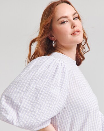 Native Youth Lilac Gingham Asymmetric Ruffle Detail Mini Dress