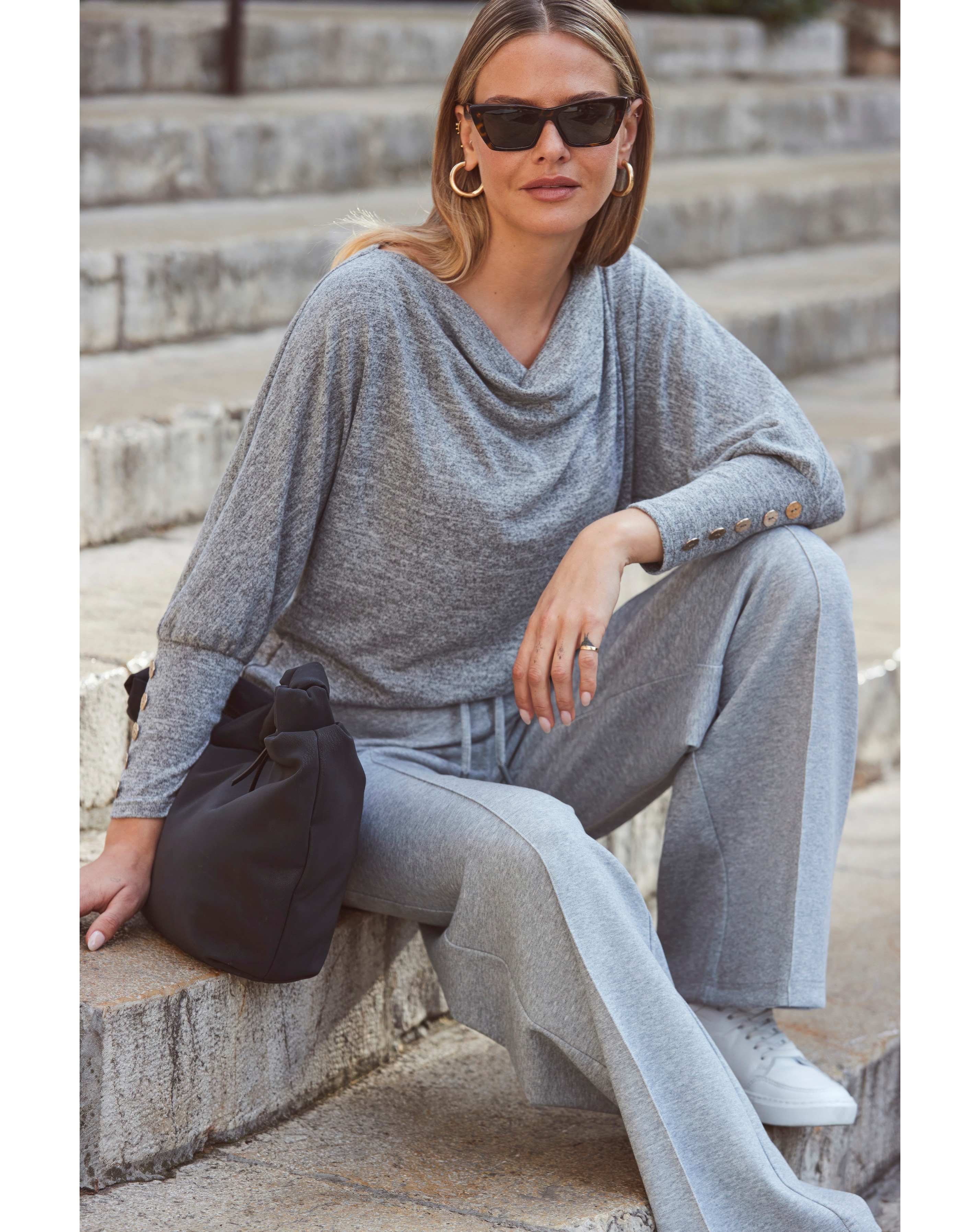 Sosandar Cowl Neck Long Sleeve Top