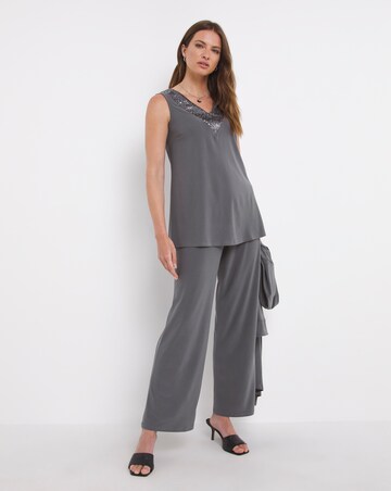 Joanna Hope Charcoal Luxe Jersey Trouser Set