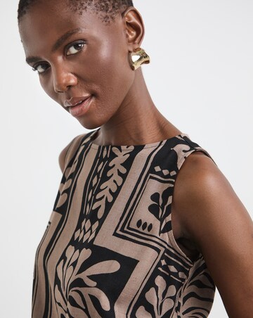 Slash Neck Linen Mix Shell Top