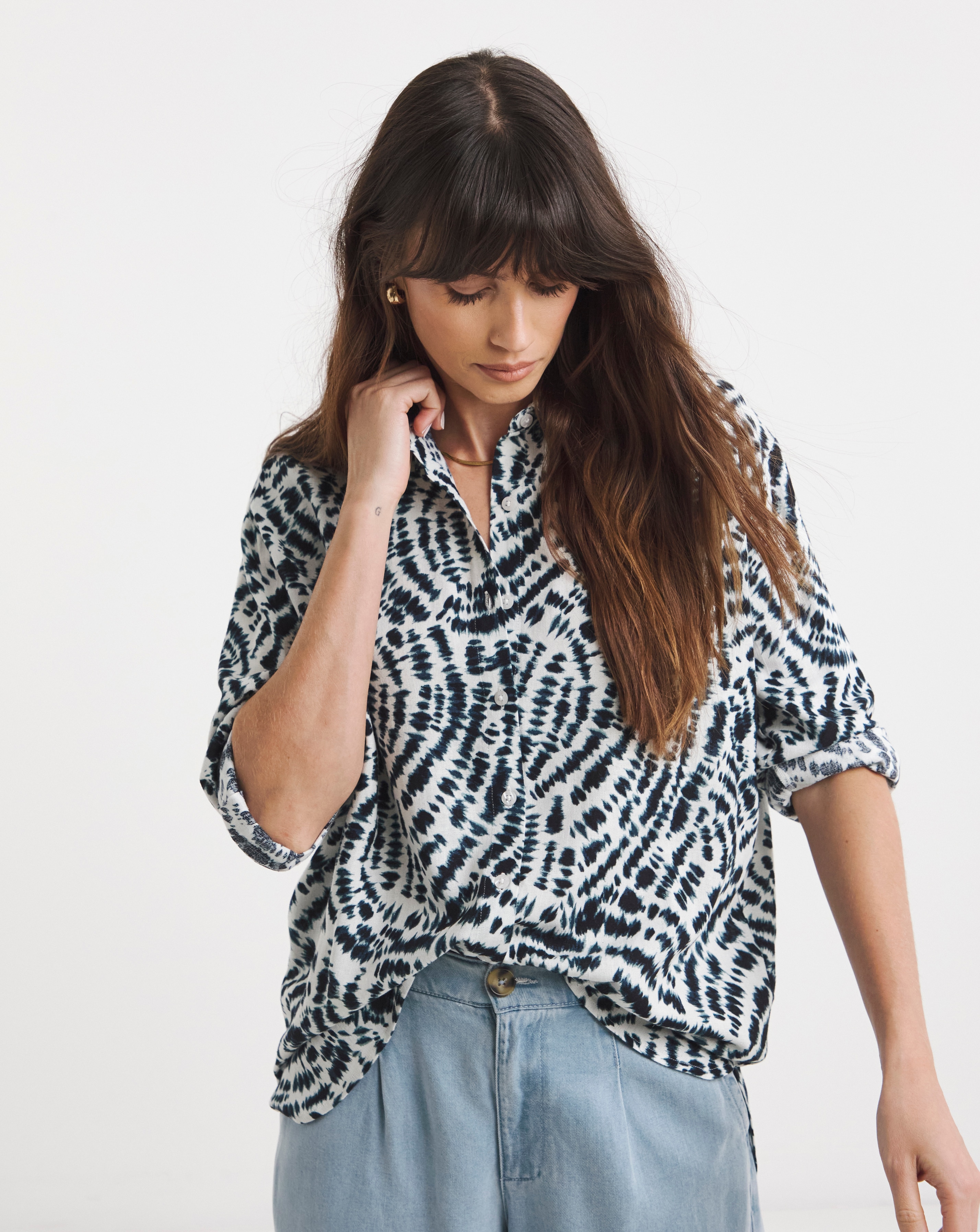 Printed Linen Mix Shirt