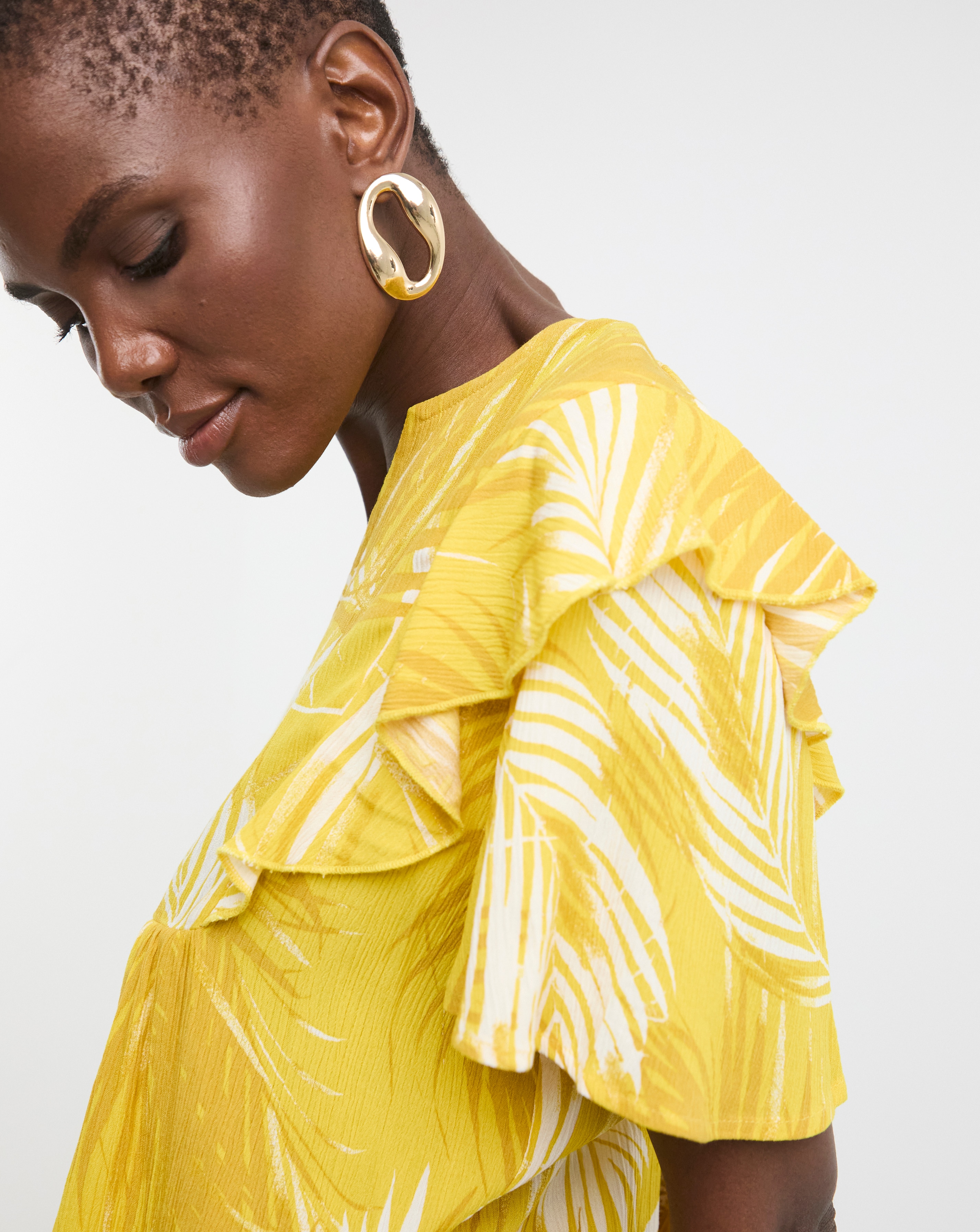 Frill Detail Angel Sleeve Top