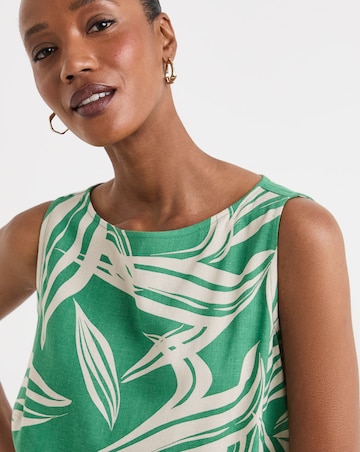 Slash Neck Linen Mix Shell Top