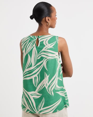 Slash Neck Linen Mix Shell Top