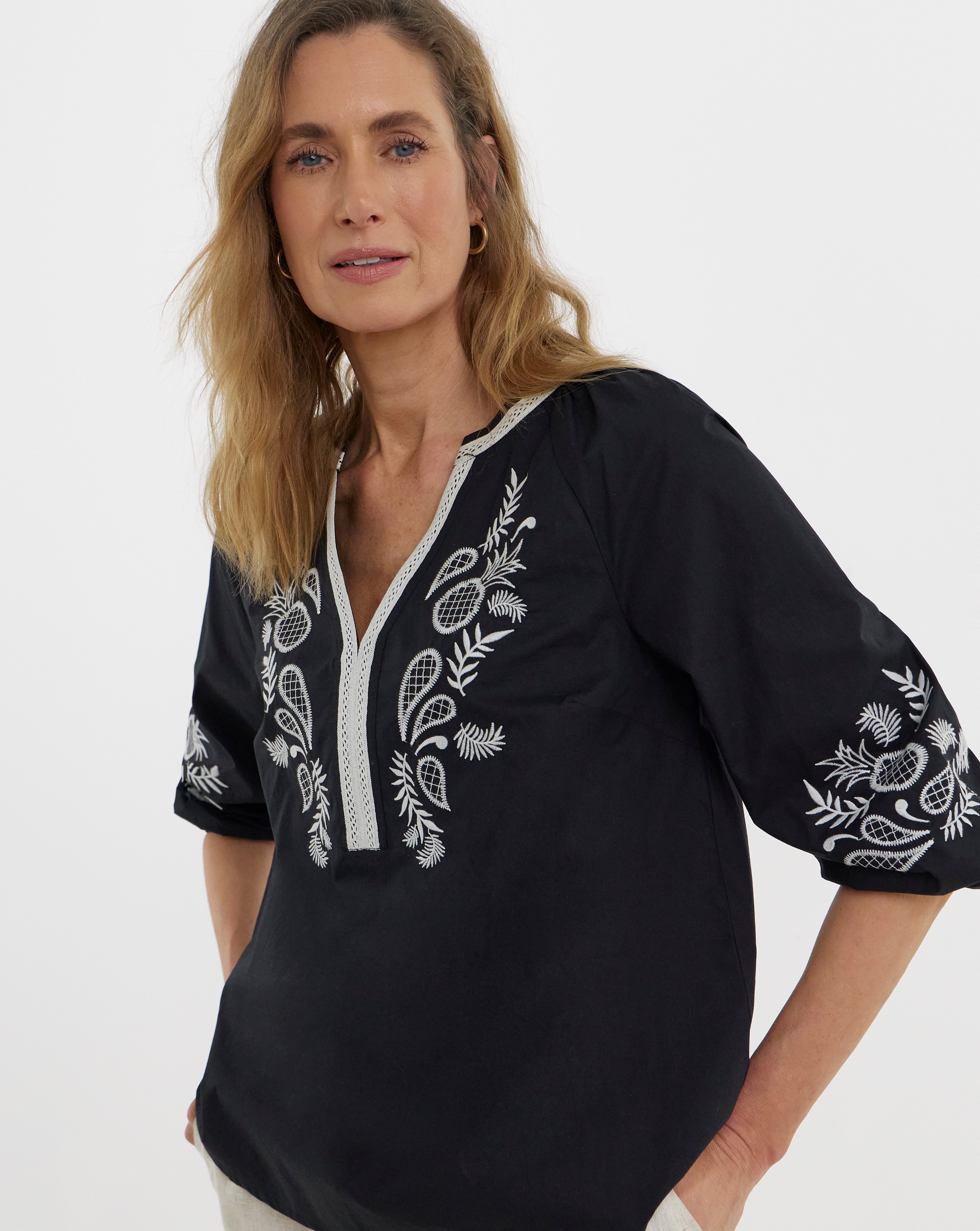 Embroidered Tunic Top