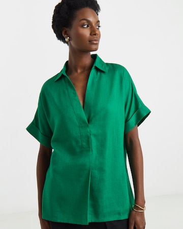 Linen Mix Collared Tunic