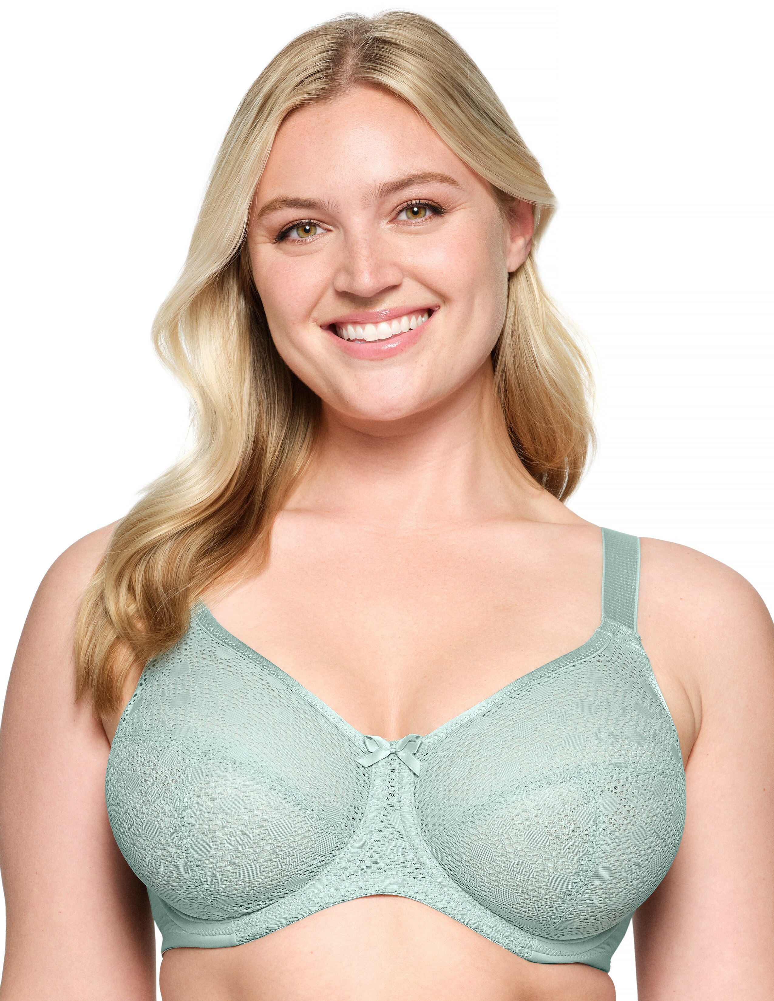 Glamorise Plus Size Lace Comfort WonderWire Bra 9855