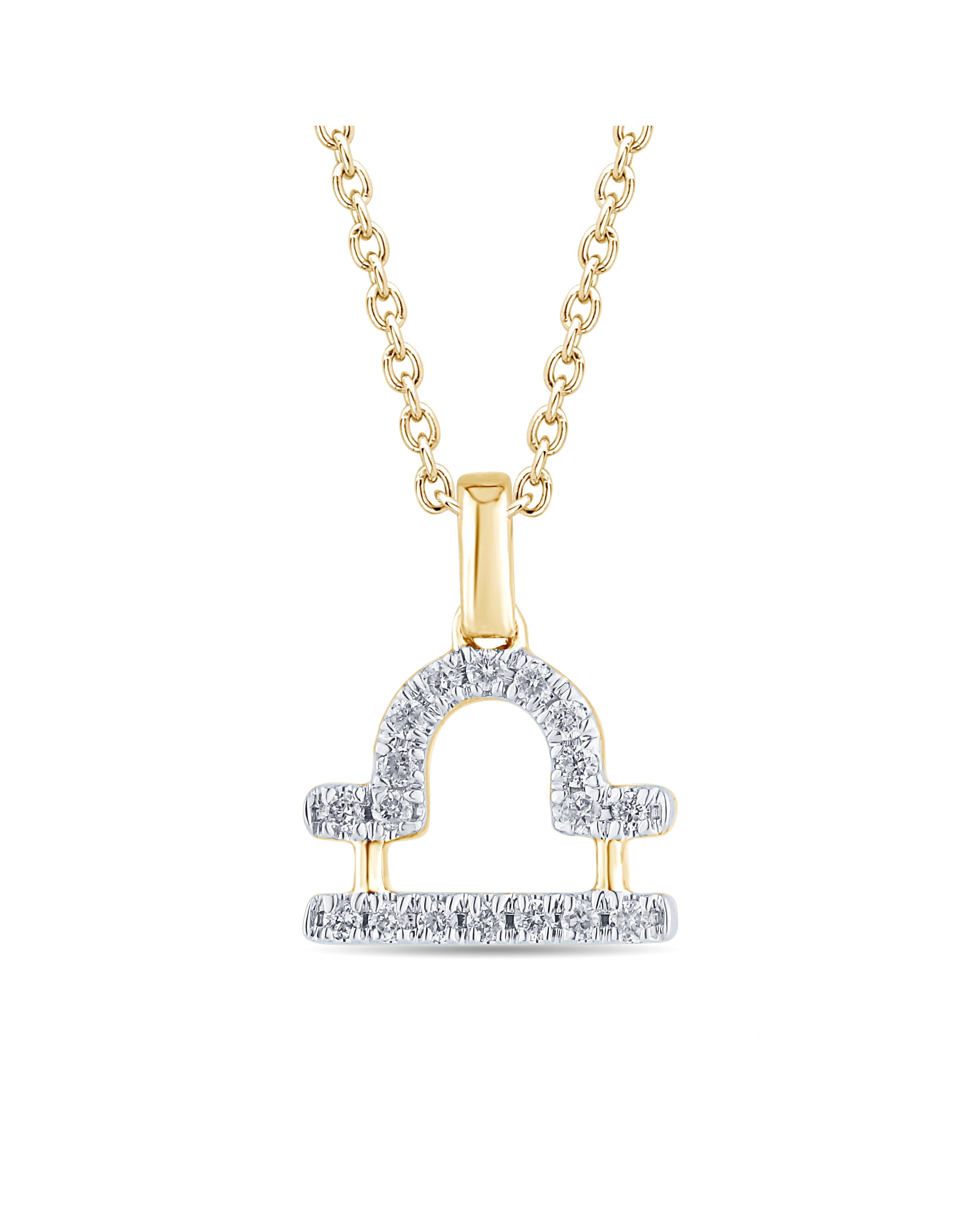 9ct Gold Diamond Libra Pendant