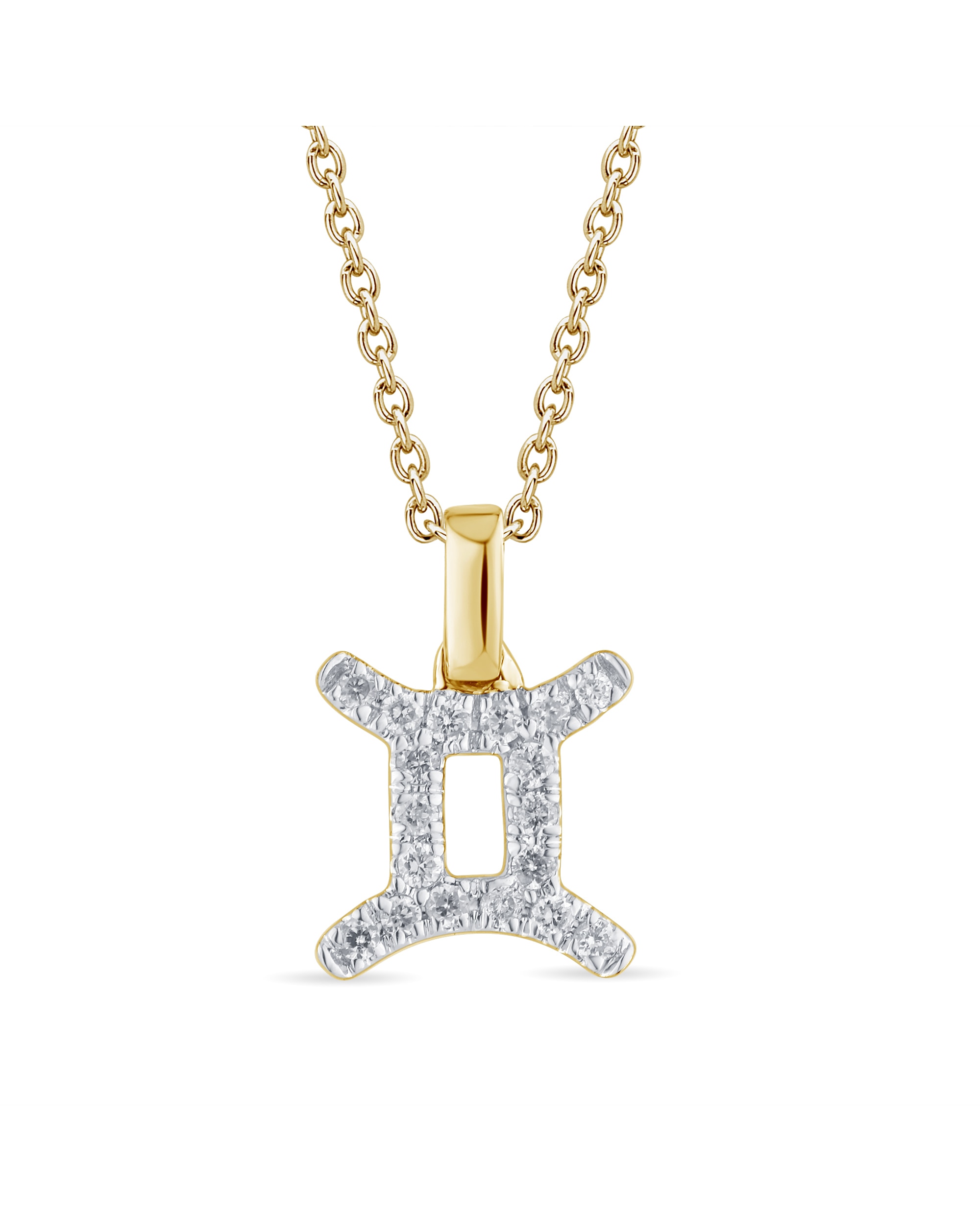 9ct Gold Diamond Gemini Pendant