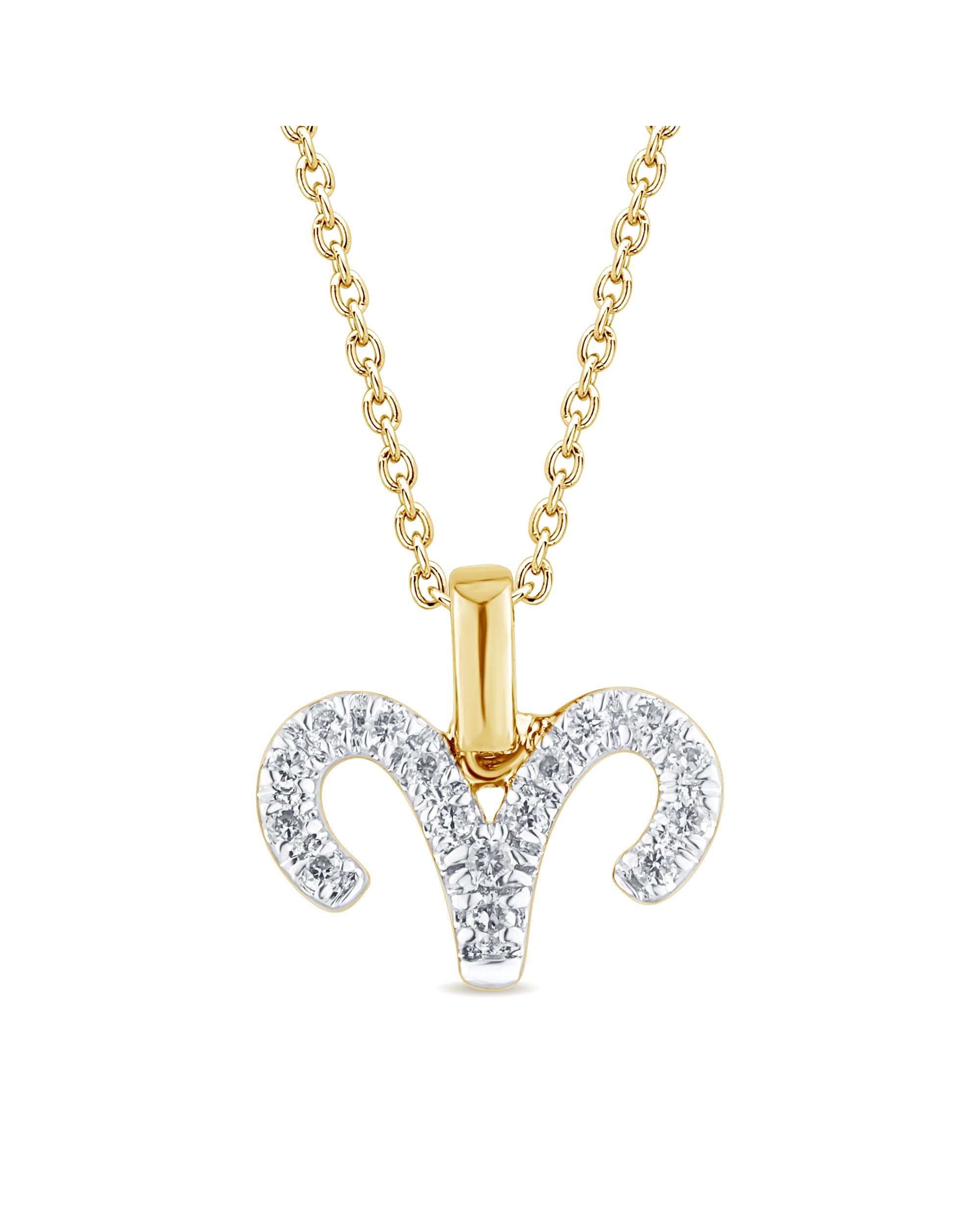 9ct Gold Diamond Aries Pendant