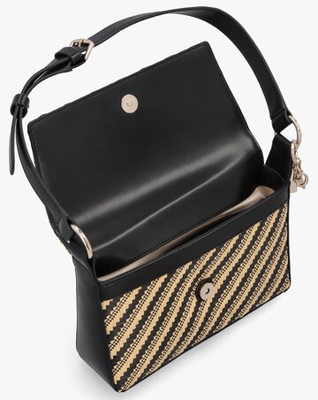 Guess Simona Woven Black Shoulder Bag