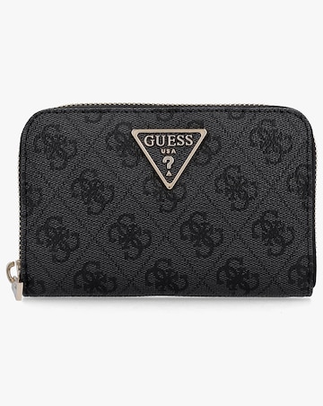 Guess Zamira Medium Coal Logo Zip Around Wallet
