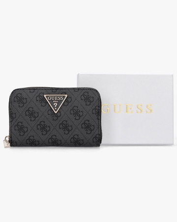 Guess Zamira Medium Coal Logo Zip Around Wallet