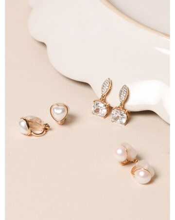Jon Richard Gold Plated Pearl Clip Earrings