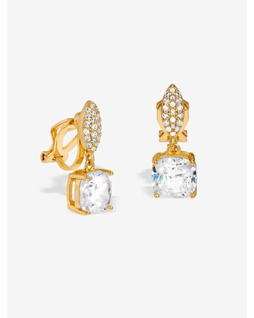 Jon Richard Gold Plated Cubic Zirconia Clip Drop Earrings