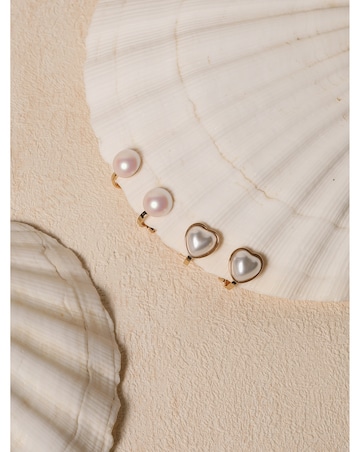 Jon Richard Gold Plated And Pearl Heart Clip Earrings