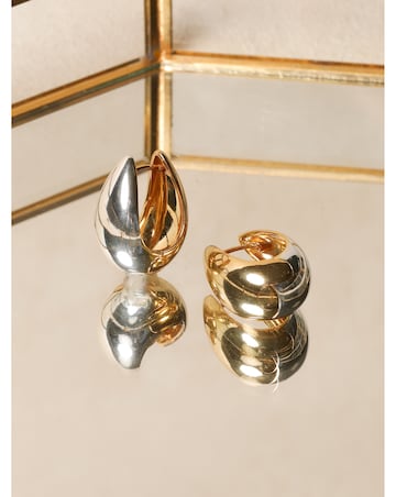 Jon Richard Two Tone Hoop Earrings