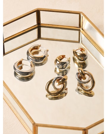 Jon Richard Two Tone Hoop Earrings