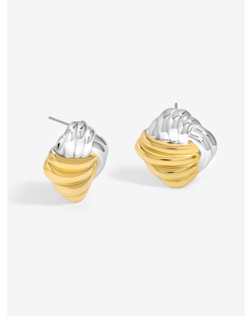 Jon Richard Two Tone Ridge Clip Earrings