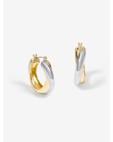 Jon Richard Gold Plated Two Tone Hoop Earrings