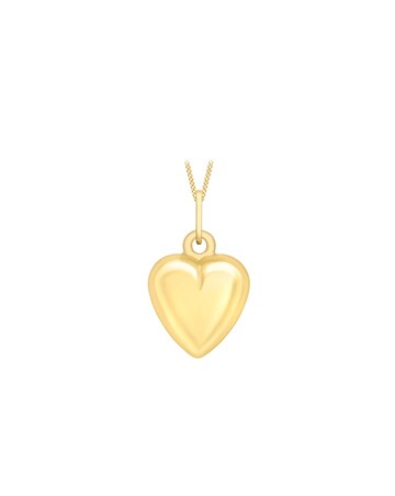9ct Yellow Gold Heart Pendant On Chain