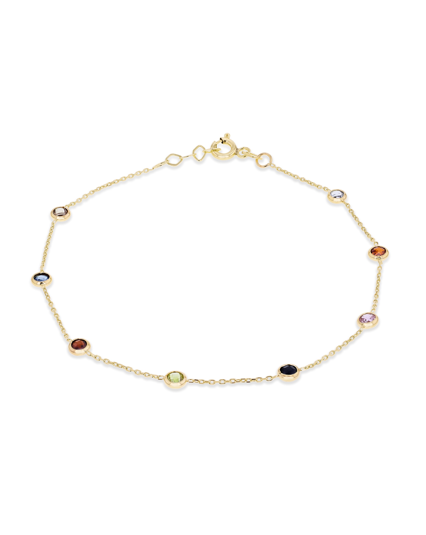 9ct Yellow Gold Multi Round CZ Bracelet