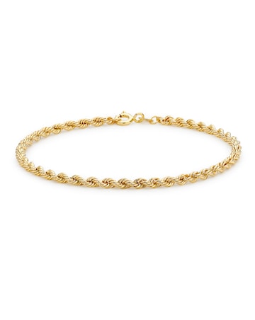 9ct Yellow Gold Hollow Rope Bracelet