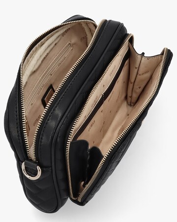 Guess Anning Quilted Black Camera Cross-Body Bag