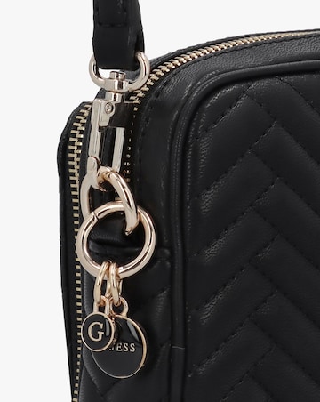 Guess Anning Quilted Black Camera Cross-Body Bag