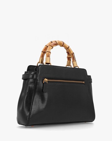 Guess Sibel Black Bamboo Top Handle Satchel Bag
