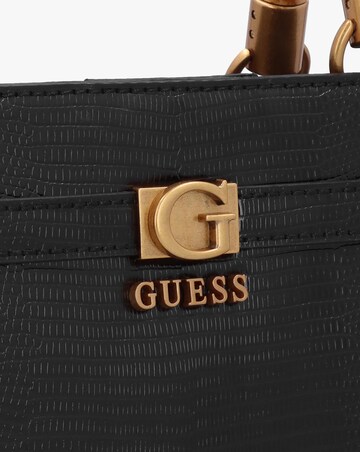 Guess Sibel Black Bamboo Top Handle Satchel Bag